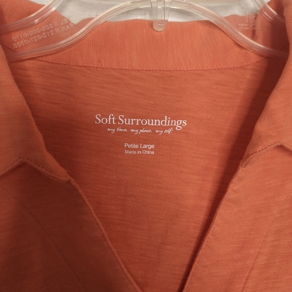 Soft Surroundings Danielle Button Top Size -  PL Apricot Brandy Color - Picture 6 of 8